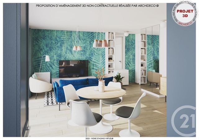 Afficher la photo en grand Appartement F3 à vendre - 3 pièces - 61.9 m2 - DONVILLE LES BAINS - 50 - BASSE-NORMANDIE - Century 21 Royer Immo