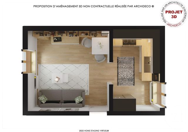 Afficher la photo en grand Appartement F2 à vendre - 2 pièces - 34.31 m2 - DONVILLE LES BAINS - 50 - BASSE-NORMANDIE - Century 21 Royer Immo